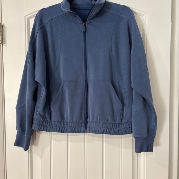 Lululemon Brushed Softstreme Funnel-Neck Zip Up Pitch Blue - Picture 6 of 9